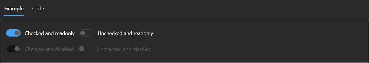 Read-only and disabled Switch states